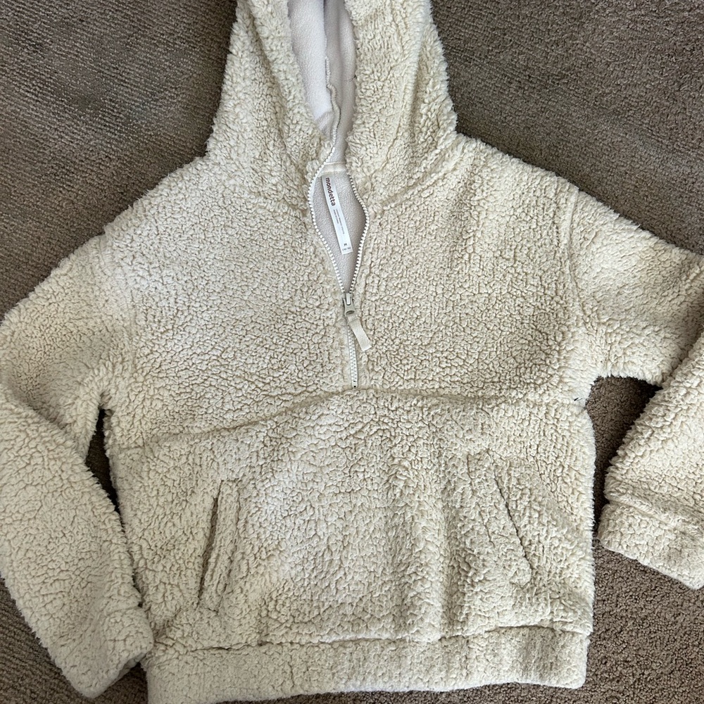 Mondetta Beige Sherpa Zip-Up